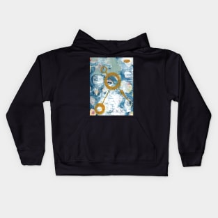 Art Acrylic artwork abstract mix media stitches Kids Hoodie